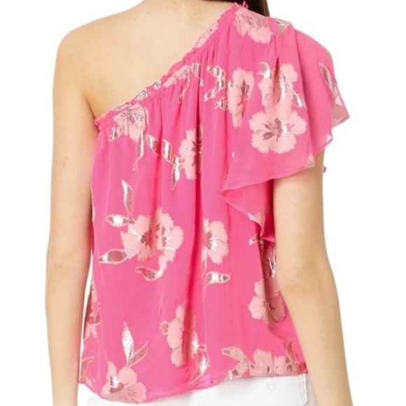 Lilly Pulitzer Sarahleigh One Shoulder Top. Like New! Gorgeous Elegant Top! - Picture 2 of 6